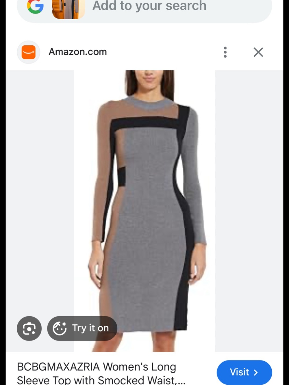 BCBGMAXAZRIA Long Sleeve color block dress - XS